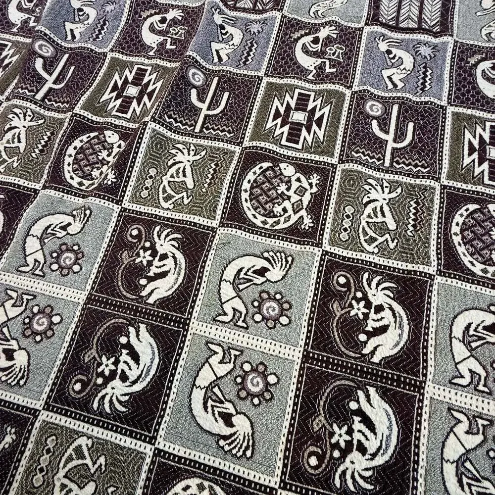 Vintage Southwestern Kokopelli Woven Tapestry Blanket Native American Afghan